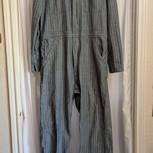 Dickies Coveralls Mens Stripe Jumpsuit Mechanic Workwear Full Zip Size 44